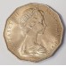 AUSTRALIA 1979 . FIFTY 50 CENTS COIN . VARIETY . DOUBLE BAR